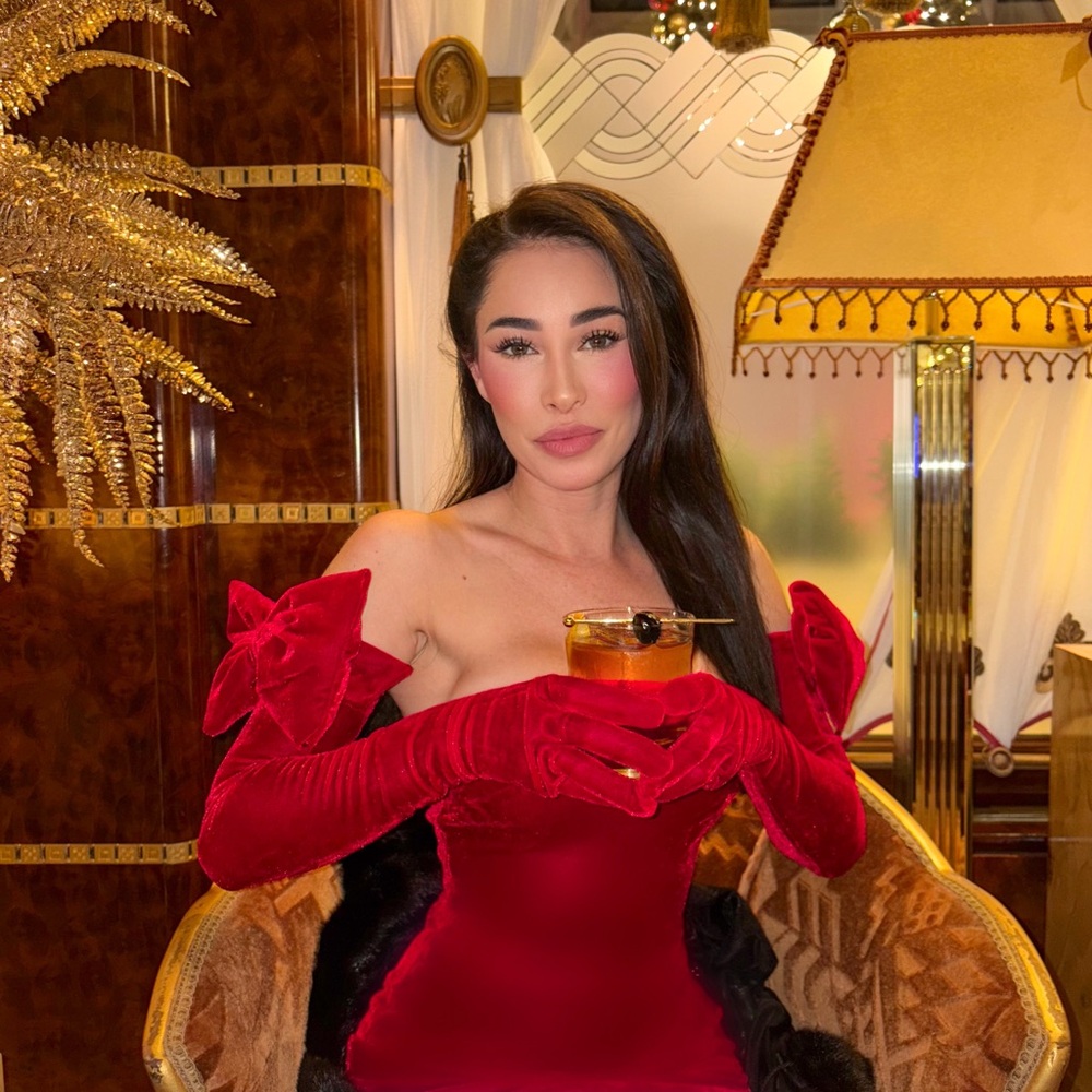 Elegant Red Velvet Off-Shoulder Dress